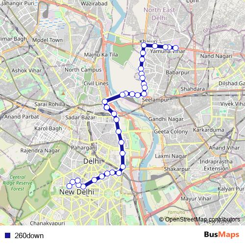 260down bus Line Map