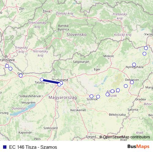 EC 146 Tisza - Szamos rail Line Map