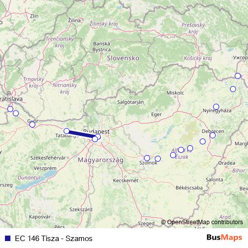 EC 146 Tisza - Szamos rail Line Map