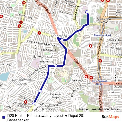 D20-Kml bus Line Map