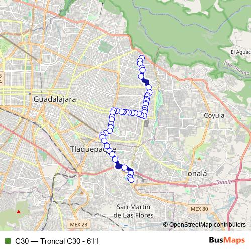 C30 bus Line Map