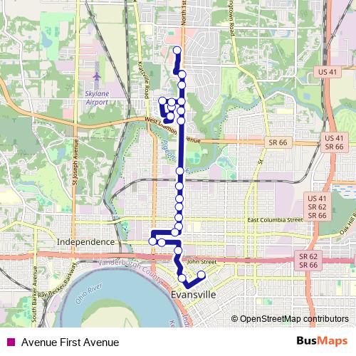 Avenue First Avenue bus Line Map