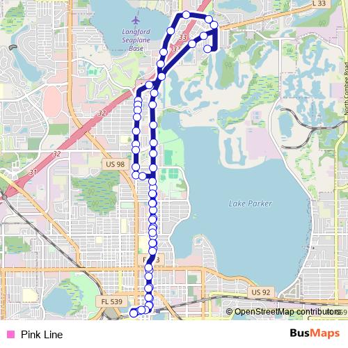 Pink Line bus Line Map
