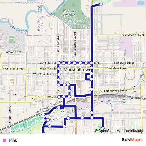 Pink bus Line Map