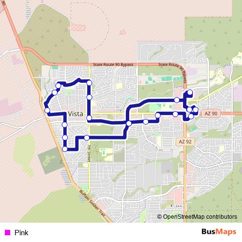Pink bus Line Map