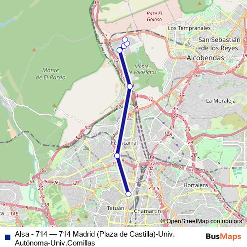 Alsa - 714 bus Line Map