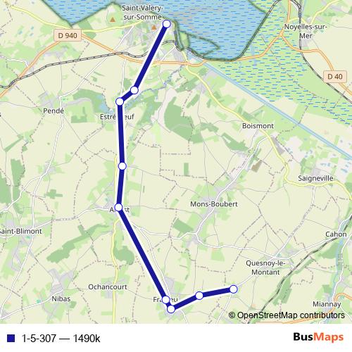 1-5-307 bus Line Map