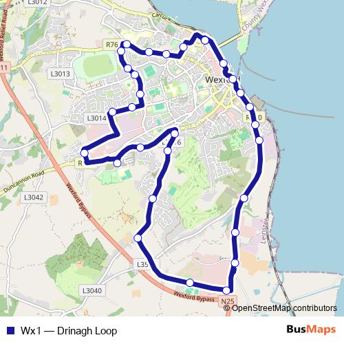 Wx1 bus Line Map