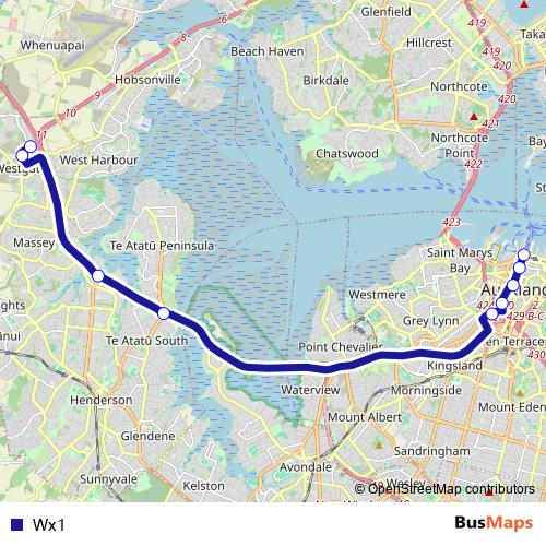 Wx1 bus Line Map