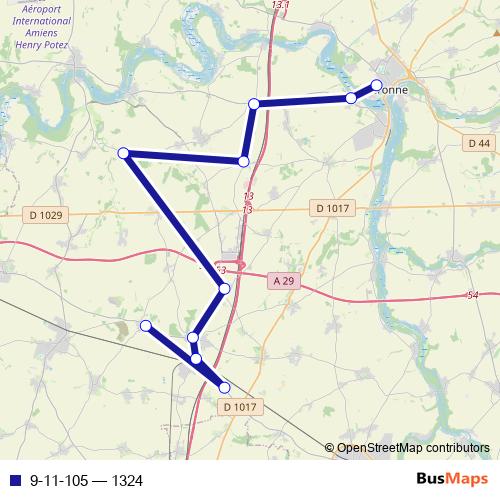 9-11-105 bus Line Map