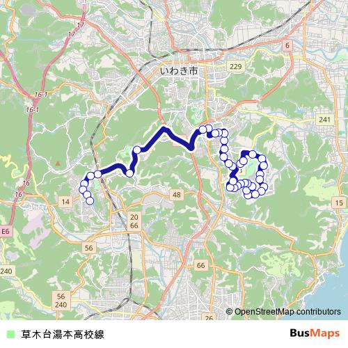 Kusakidai Yumoto-Koko Line bus Line Map