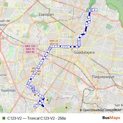 C123-V2 bus Line Map
