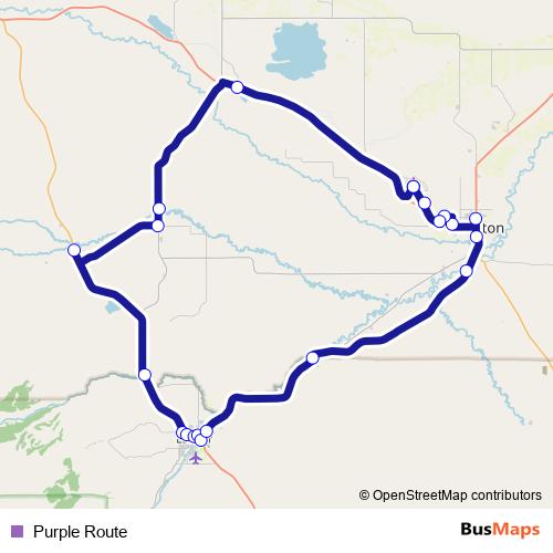 Purple Route bus Line Map