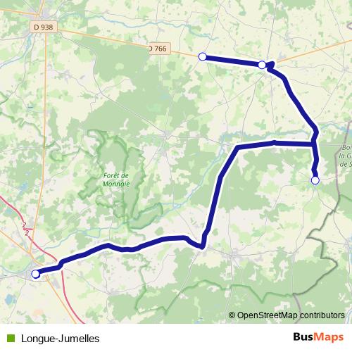 Longue-Jumelles bus Line Map