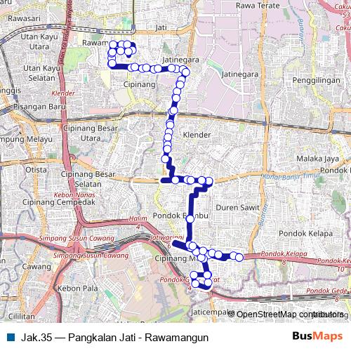 Jak.35 bus Line Map
