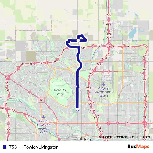 753 bus Line Map