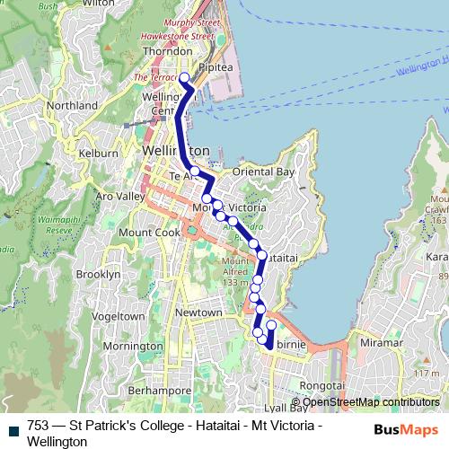 753 bus Line Map