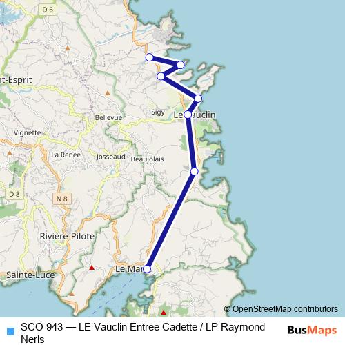 SCO 943 bus Line Map