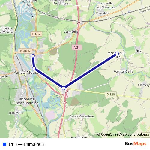 Pri3 bus Line Map