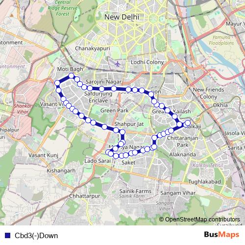 Cbd3(-)Down bus Line Map