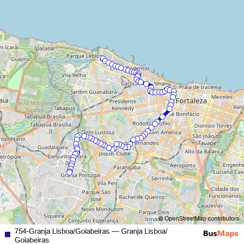 754-Granja Lisboa/Goiabeiras bus Line Map