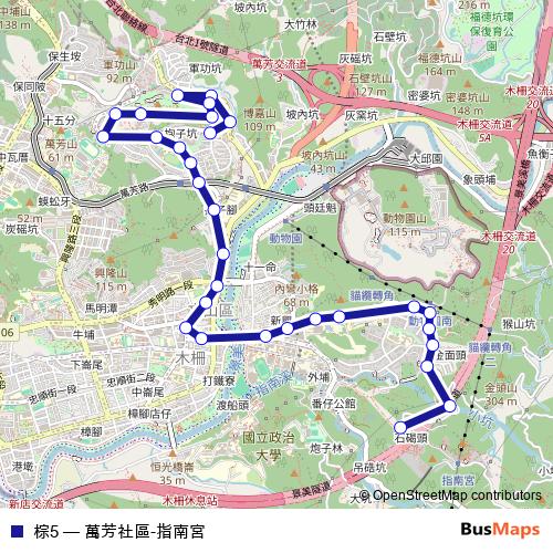棕5 bus Line Map