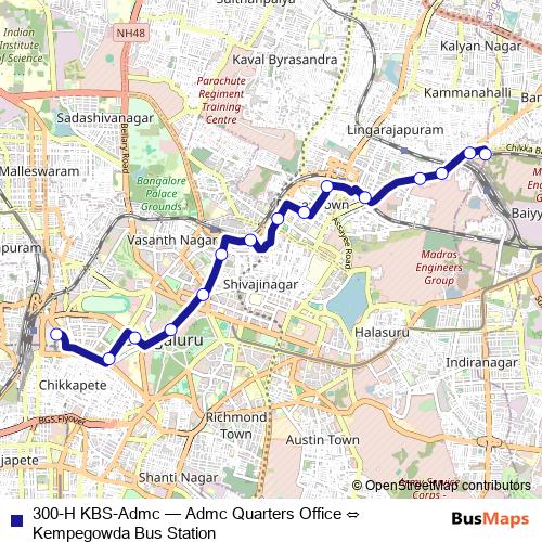 300-H KBS-Admc bus Line Map