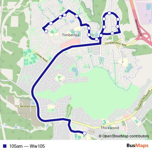 105am bus Line Map