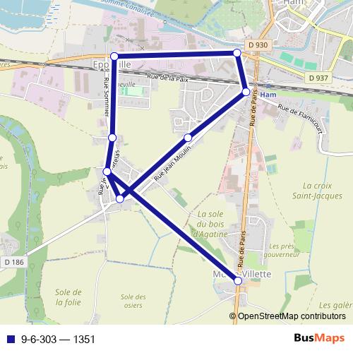 9-6-303 bus Line Map