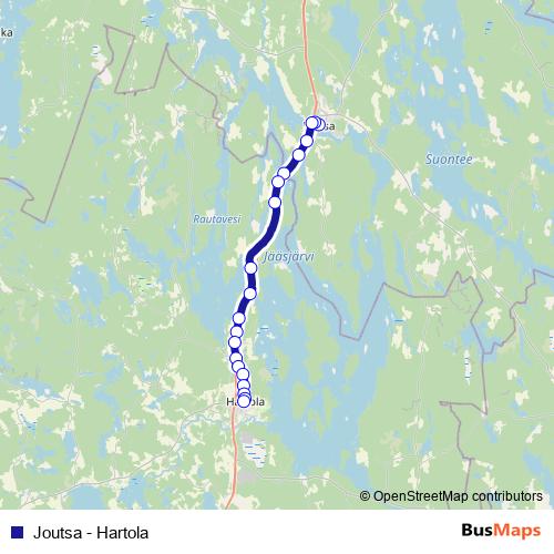 Joutsa - Hartola bus Line Map