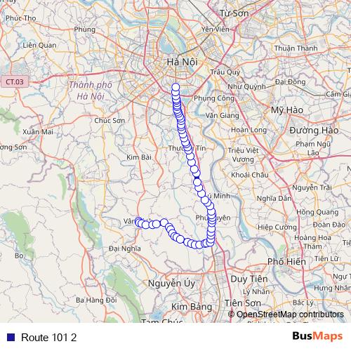 Route 101 2 bus Line Map