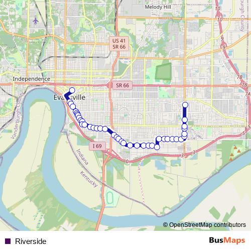 Riverside bus Line Map