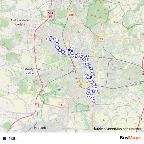 N3b bus Line Map