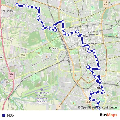 N3b bus Line Map