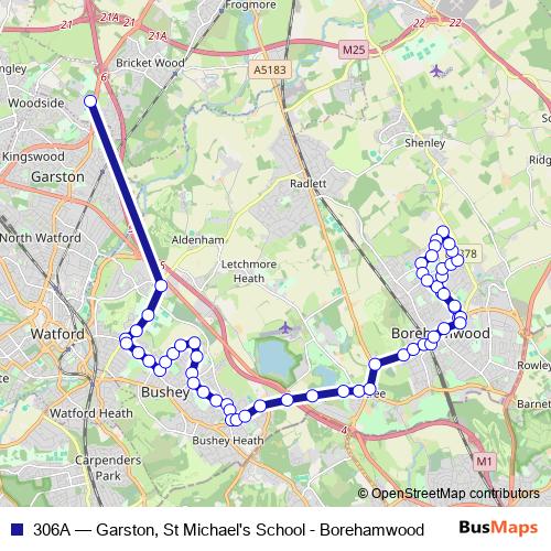 306A bus Line Map