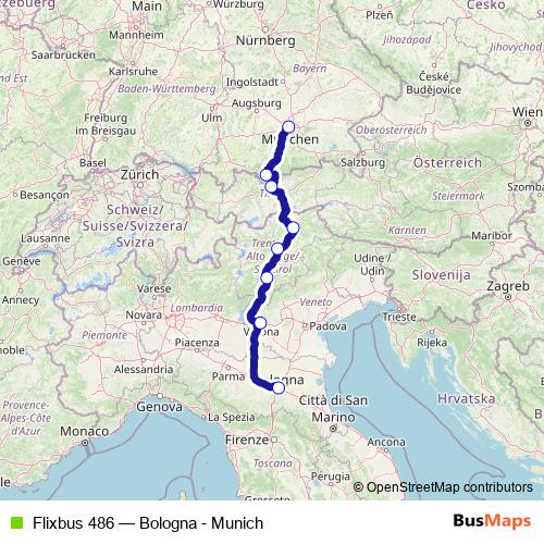 Flixbus 486 bus Line Map