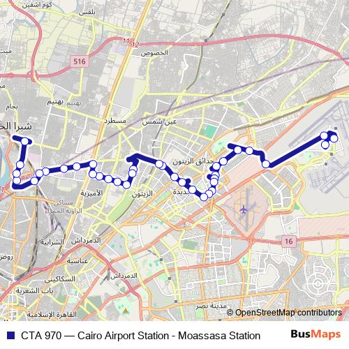 CTA 970 bus Line Map