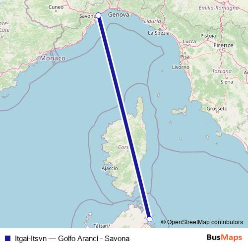 Itgai-Itsvn ferry Line Map