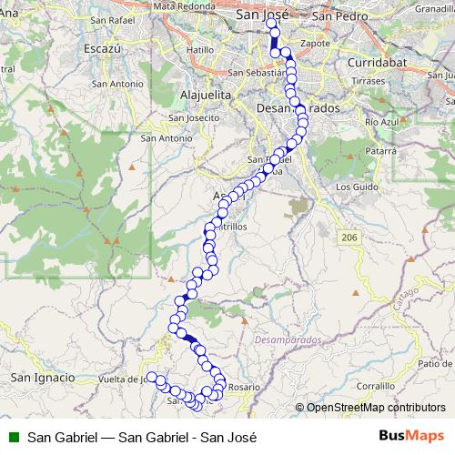 San Gabriel bus Line Map