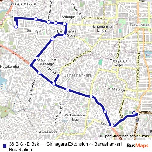 36-B GNE-Bsk bus Line Map