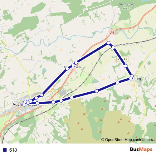 618 bus Line Map