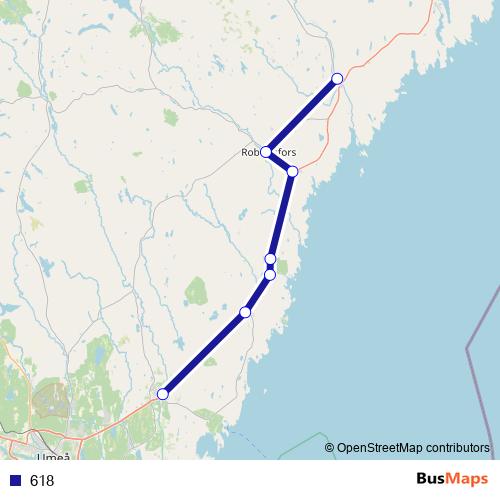 618 bus Line Map