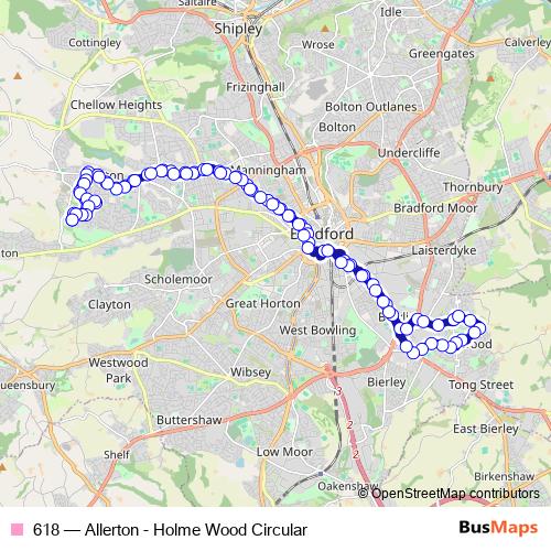 Bus 618 updates in Bradford