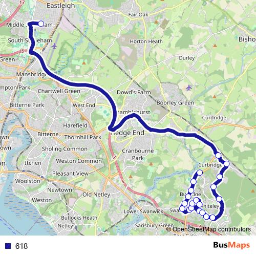 618 bus Line Map