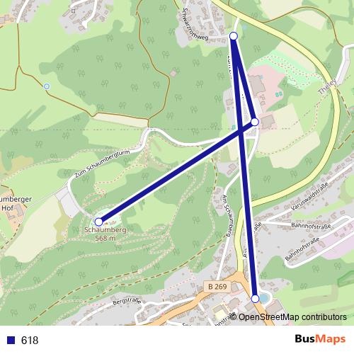 618 bus Line Map