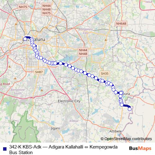 342-K KBS-Adk bus Line Map