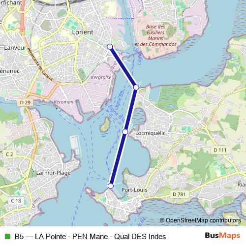 B5 ferry Line Map