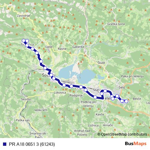 PR A18 0651 3 (61243) bus Line Map