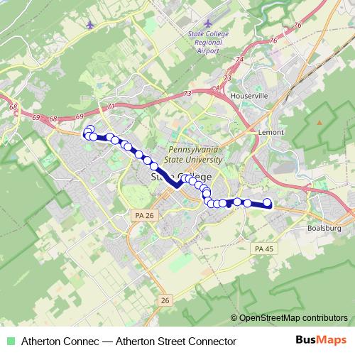 Atherton Connec bus Line Map