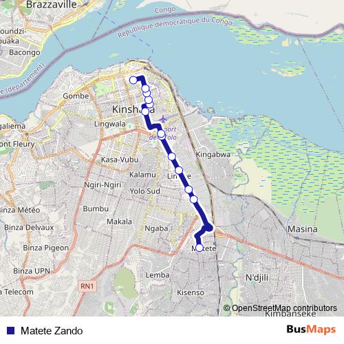 Matete Zando bus Line Map